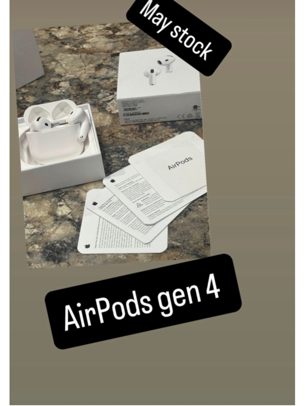 Unisex Apple AirPods gen 4 Earbud Headphones One Size White